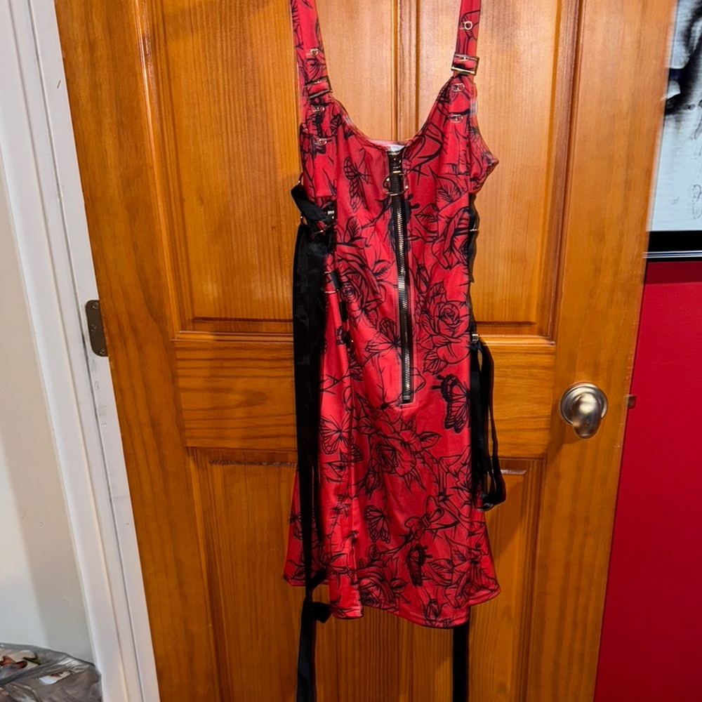 Red and Black Roses & Butterfly Dress